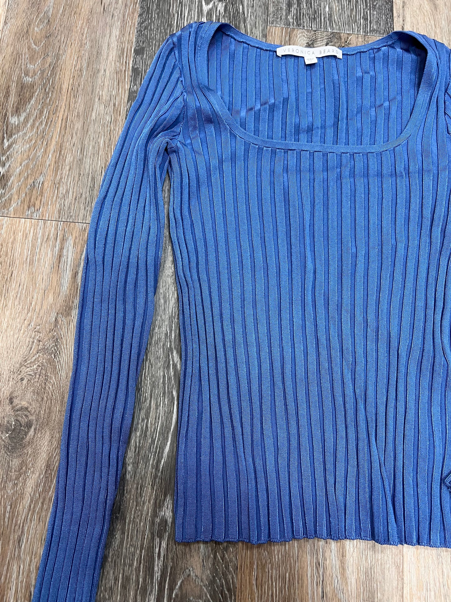 Designer Top Long Sleeve By Veronica Beard In Blue, Size: S