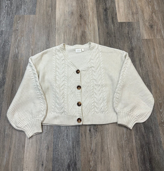 Sweater Cardigan By Cyrus Knits In Cream, Size: L