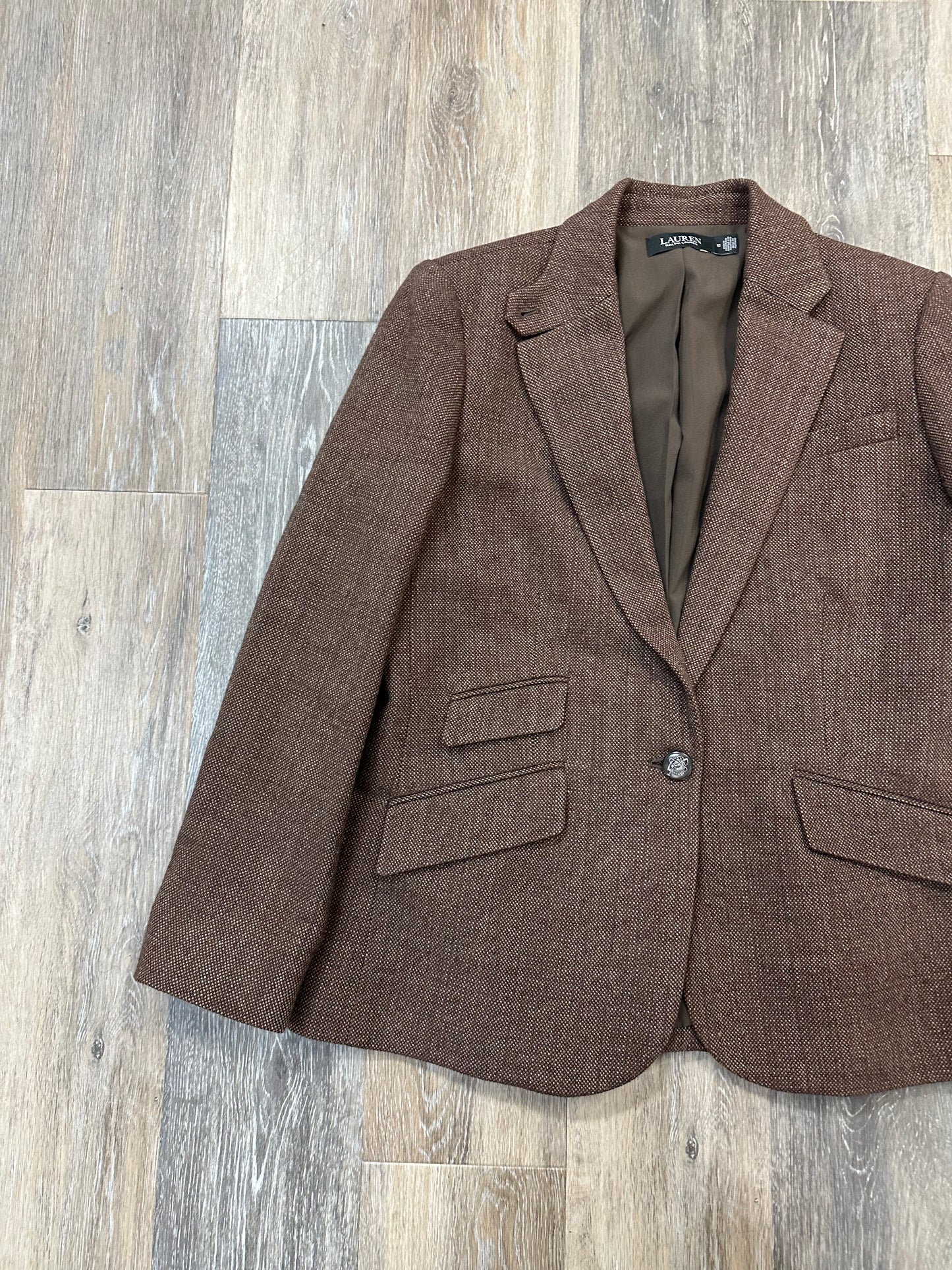 Blazer By Lauren By Ralph Lauren In Brown, Size: 12