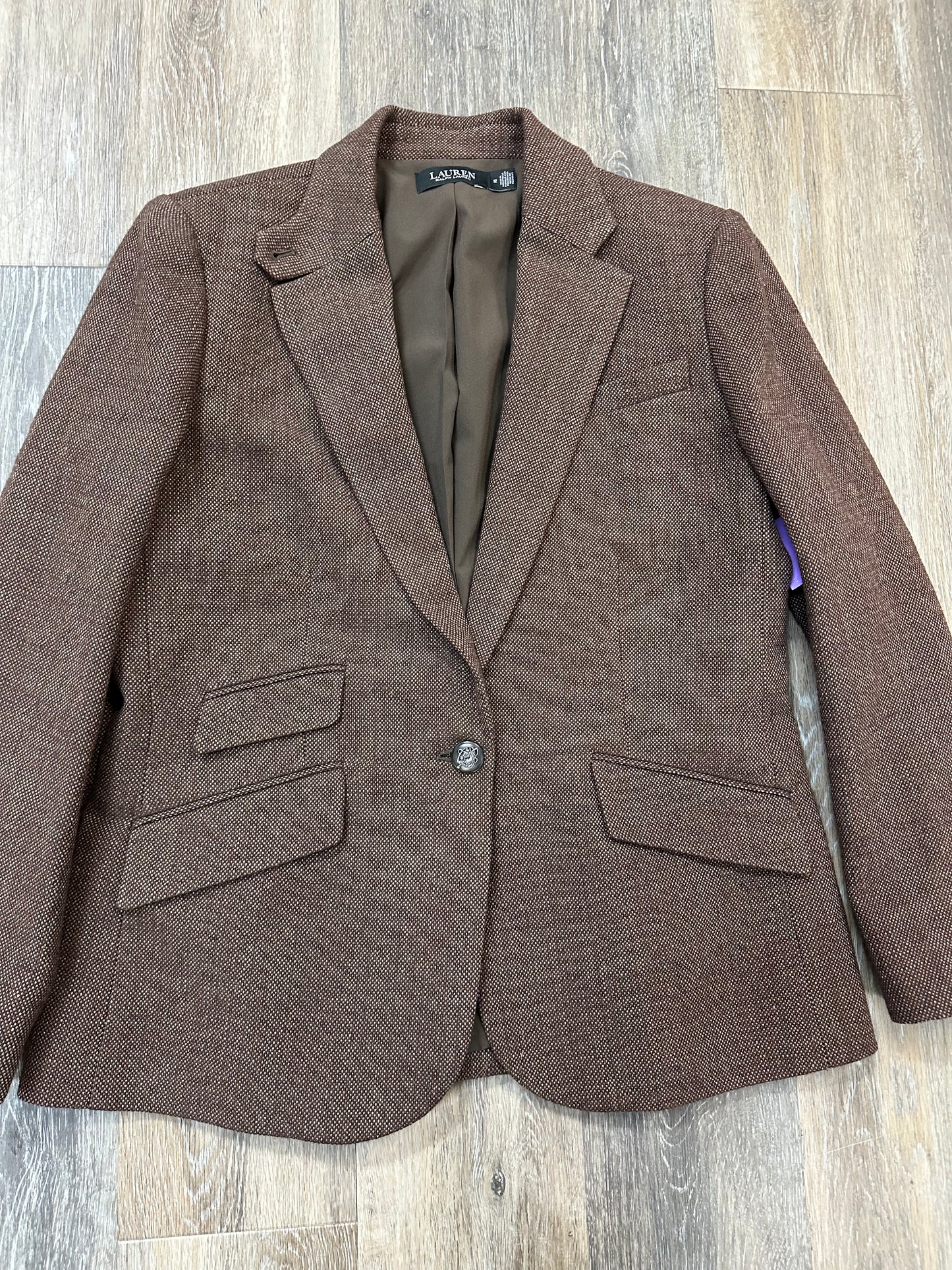 Blazer By Lauren By Ralph Lauren In Brown, Size: 12