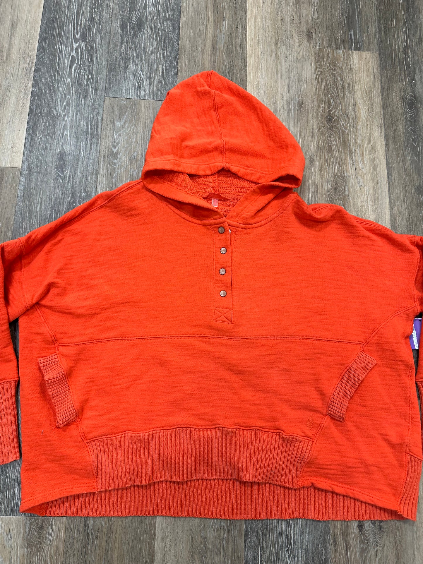 Sweatshirt Hoodie By Free People In Orange, Size: L