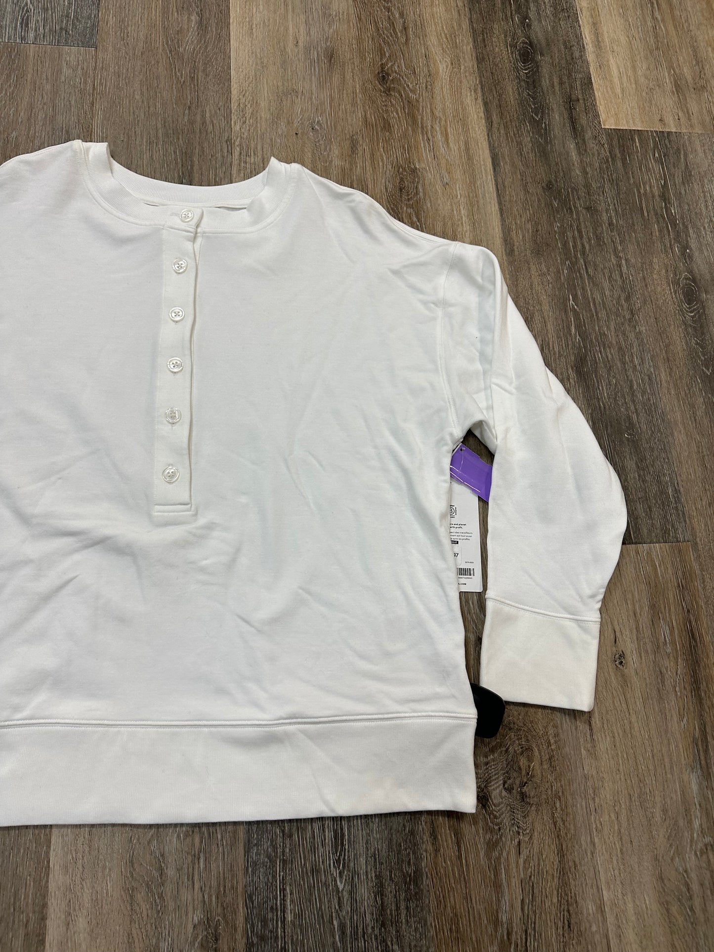 Top Long Sleeve By Athleta In White, Size: L