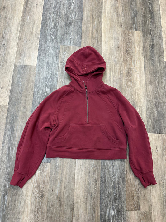 Athletic Sweatshirt Hoodie By Lululemon In Red, Size: Xs