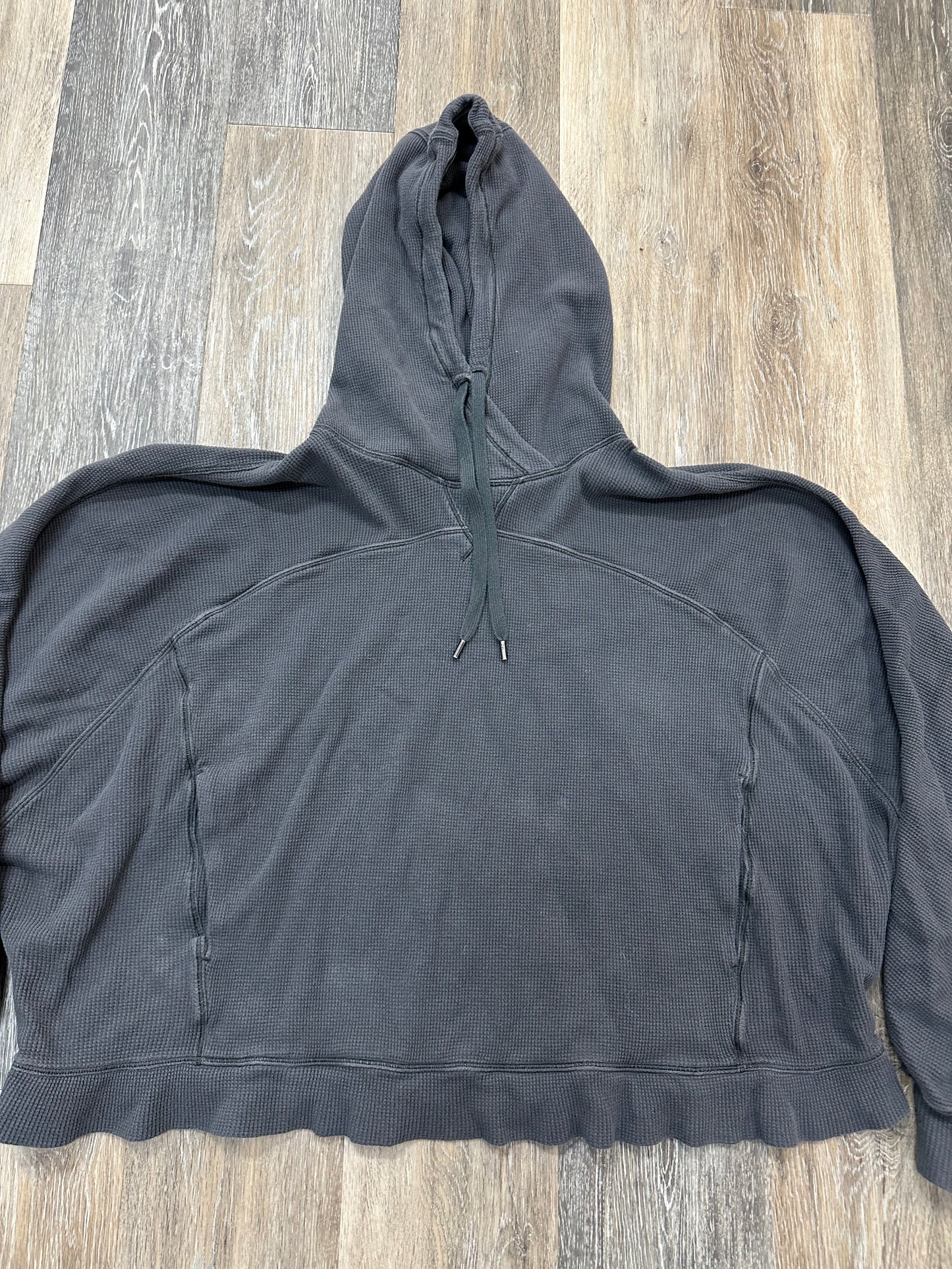 Athletic Sweatshirt Hoodie By Lululemon In Grey, Size: M