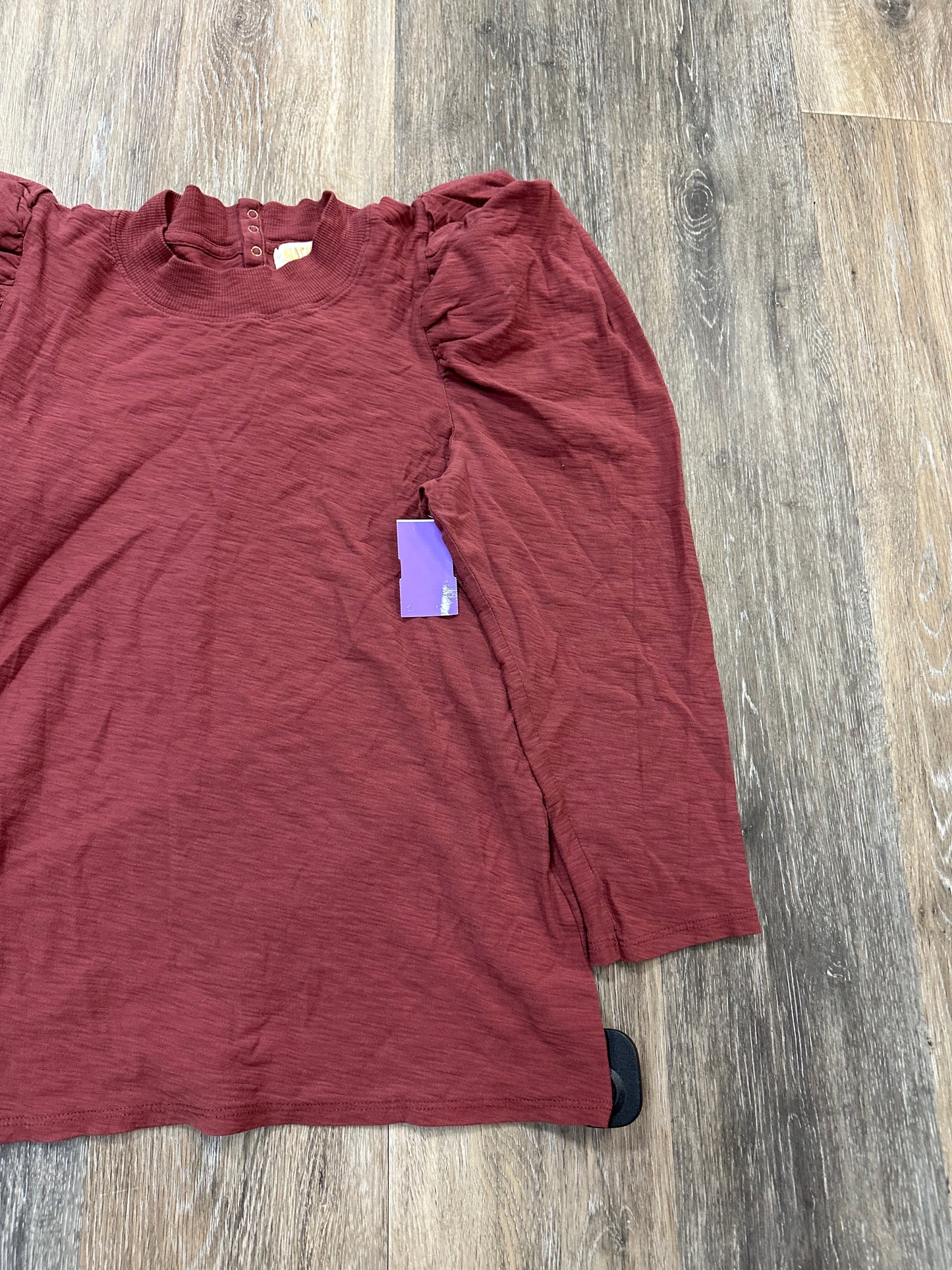 Top Long Sleeve By Nation Ltd In Red, Size: M
