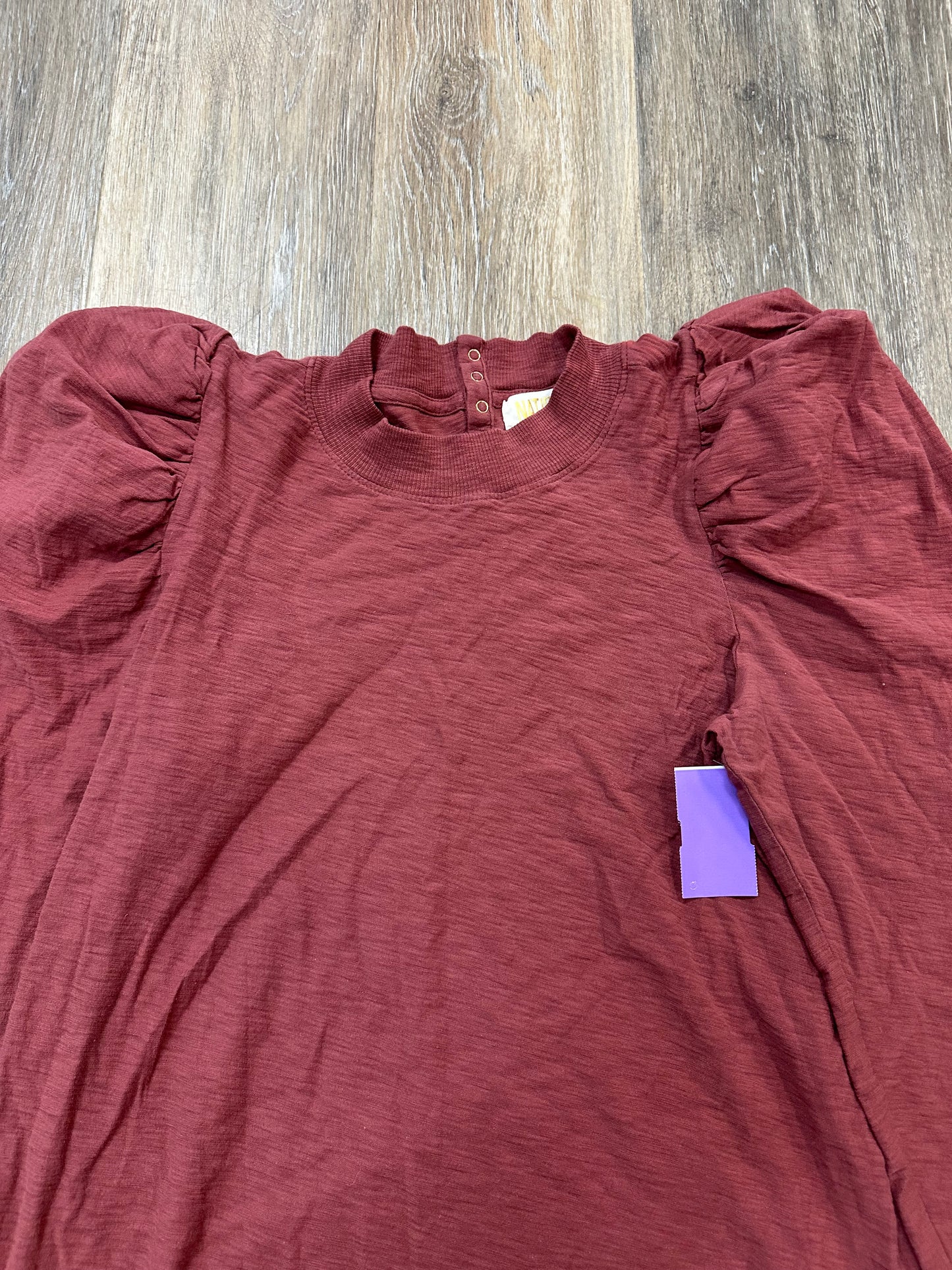 Top Long Sleeve By Nation Ltd In Red, Size: M