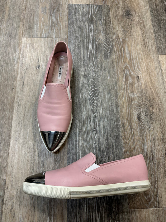 Shoes Luxury Designer By Miu Miu In Pink, Size: 9.5