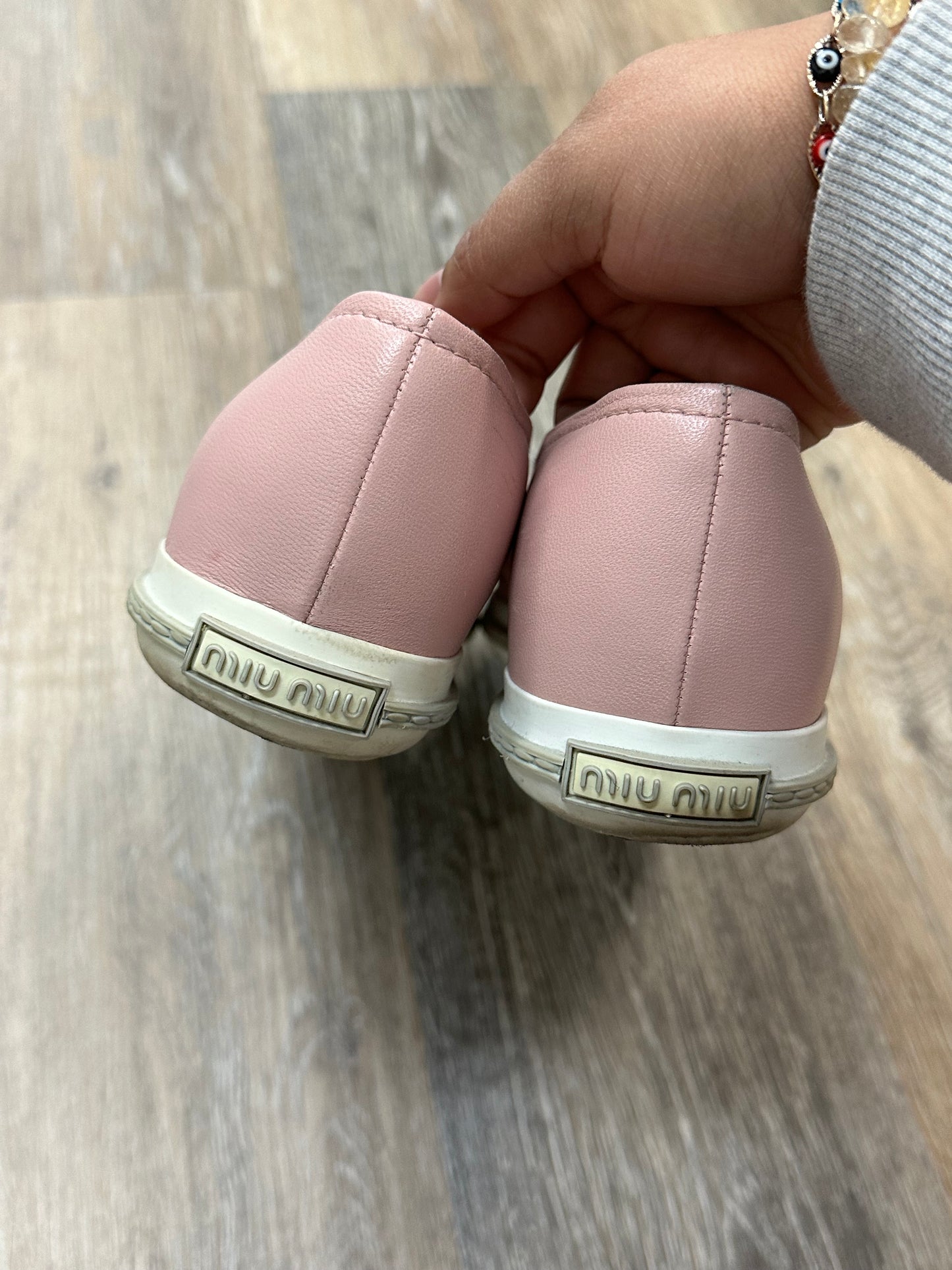 Shoes Luxury Designer By Miu Miu In Pink, Size: 9.5