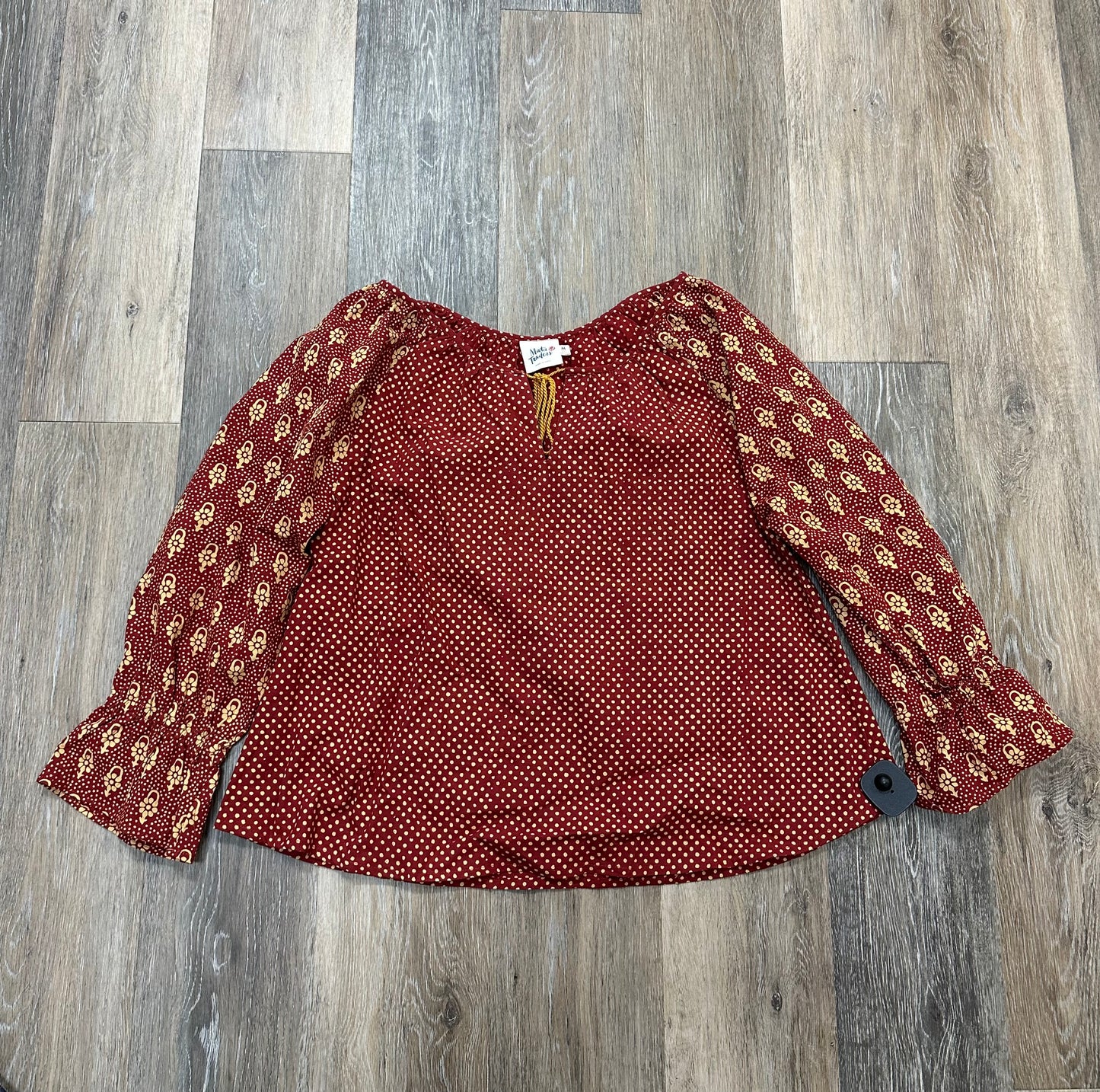 Blouse Long Sleeve By Mata Traders In Red, Size: M
