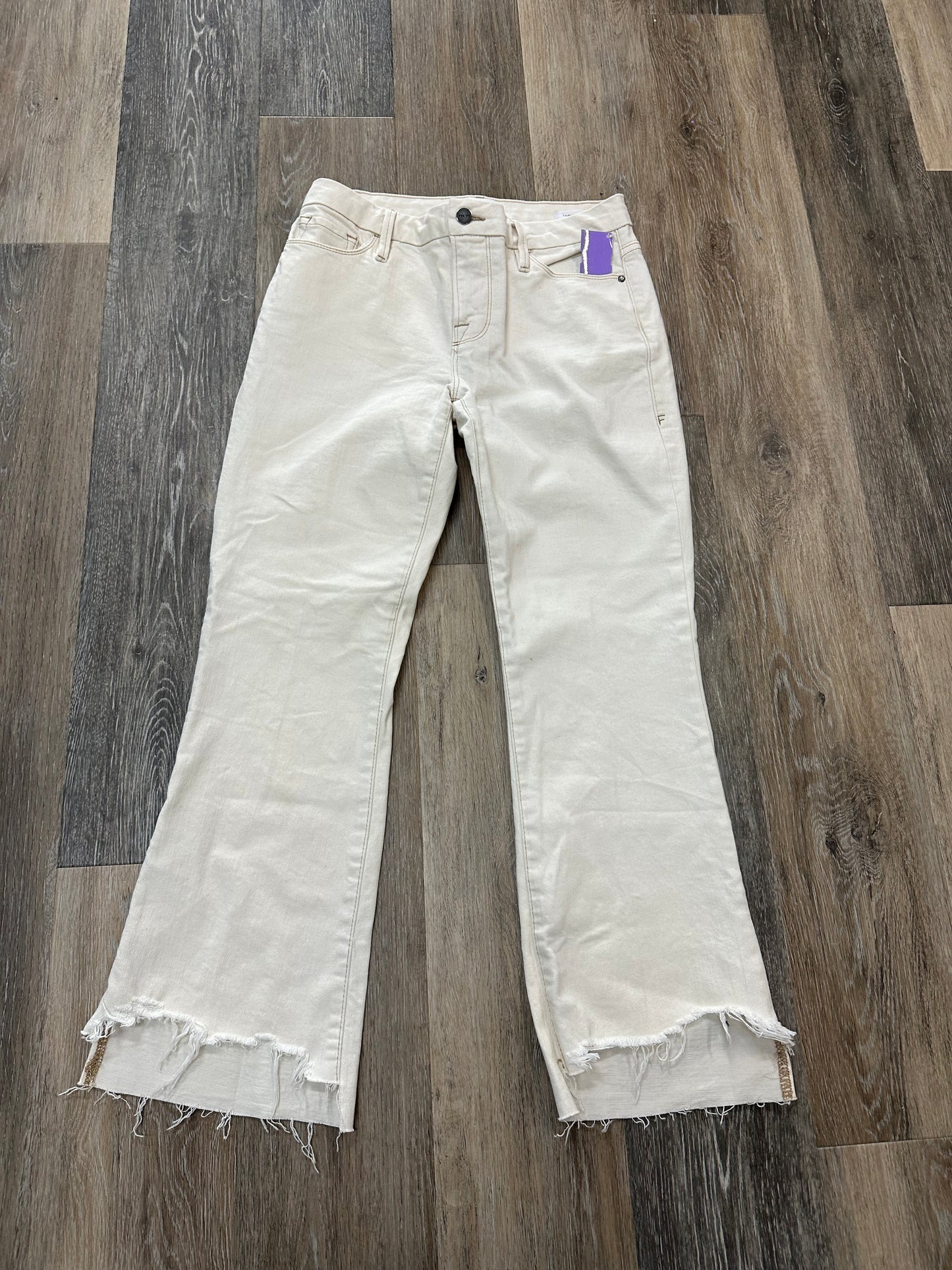 Jeans Boot Cut By Frame In Cream Denim, Size: 10