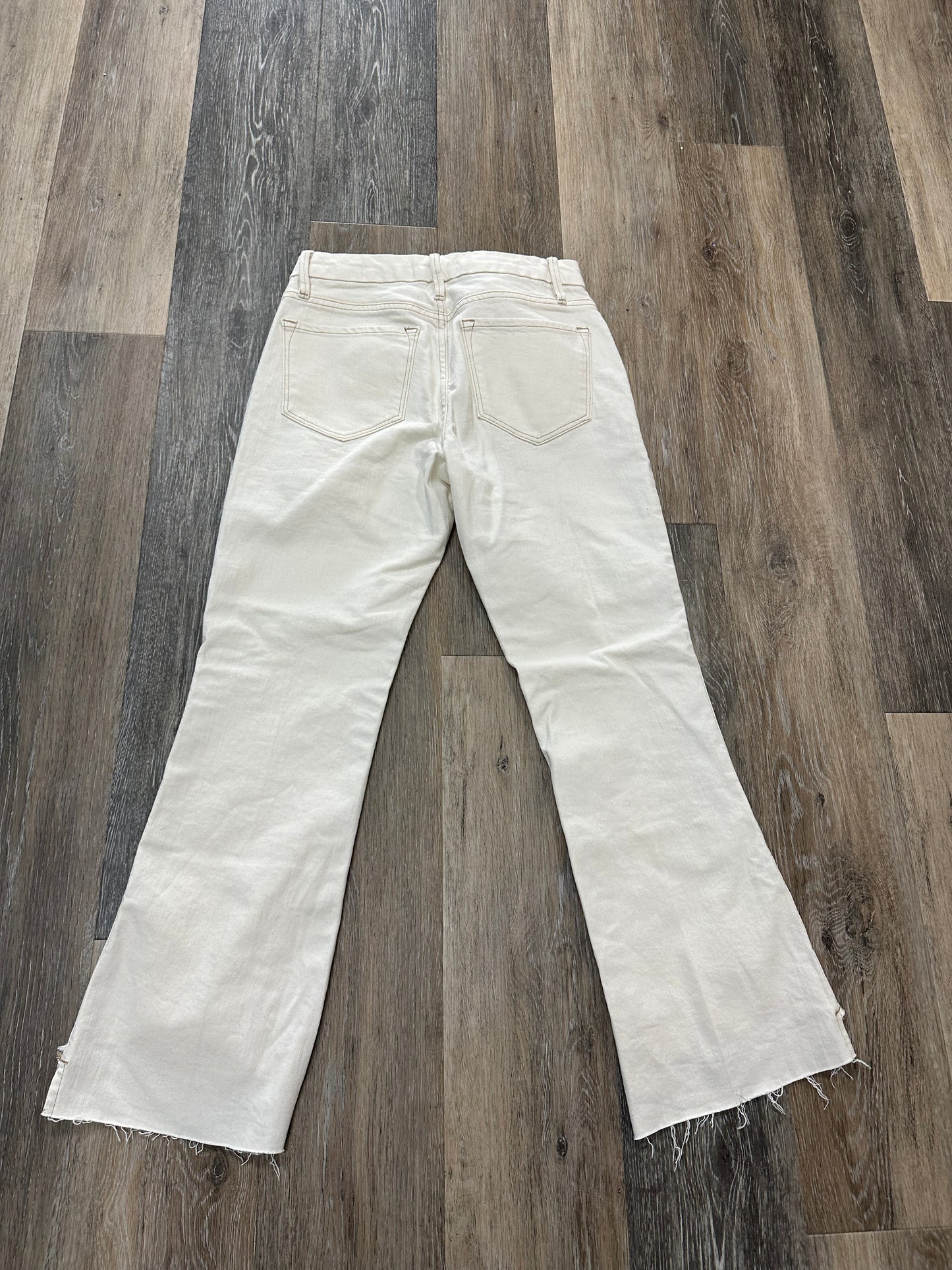 Jeans Boot Cut By Frame In Cream Denim, Size: 10