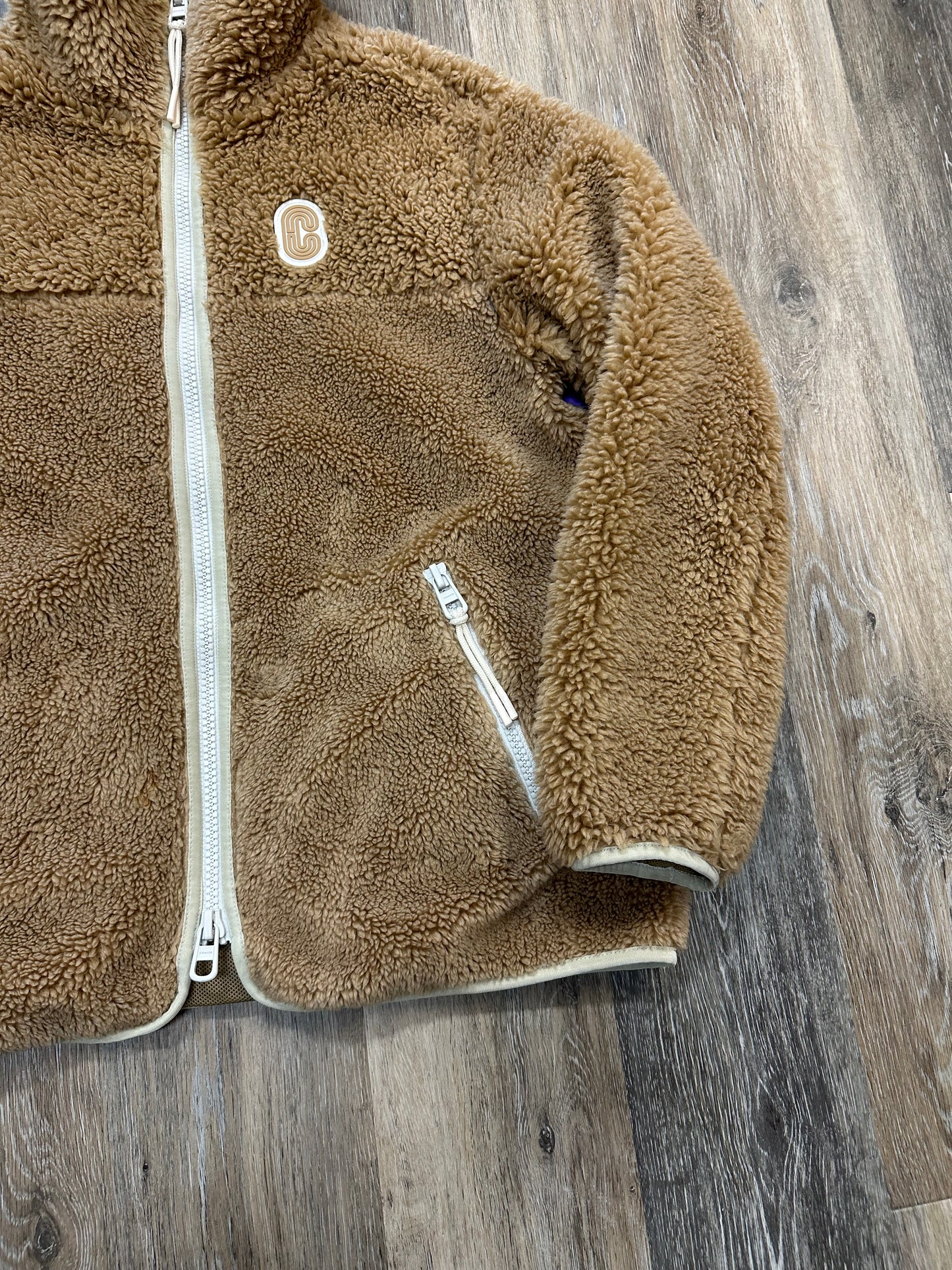 Jacket Designer By Coach In Tan, Size: M