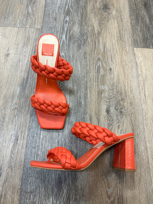 Sandals Heels Block By Dolce Vita In Orange, Size: 7.5