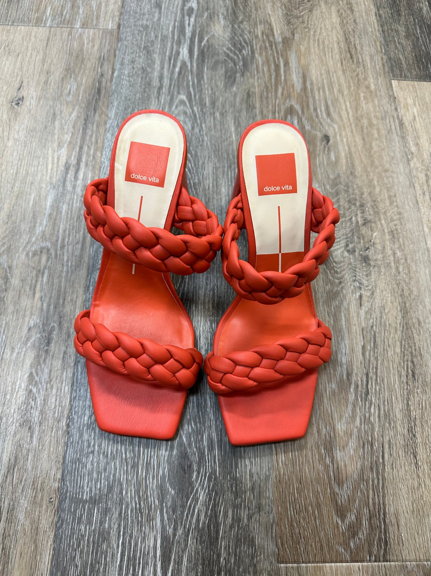 Sandals Heels Block By Dolce Vita In Orange, Size: 7.5