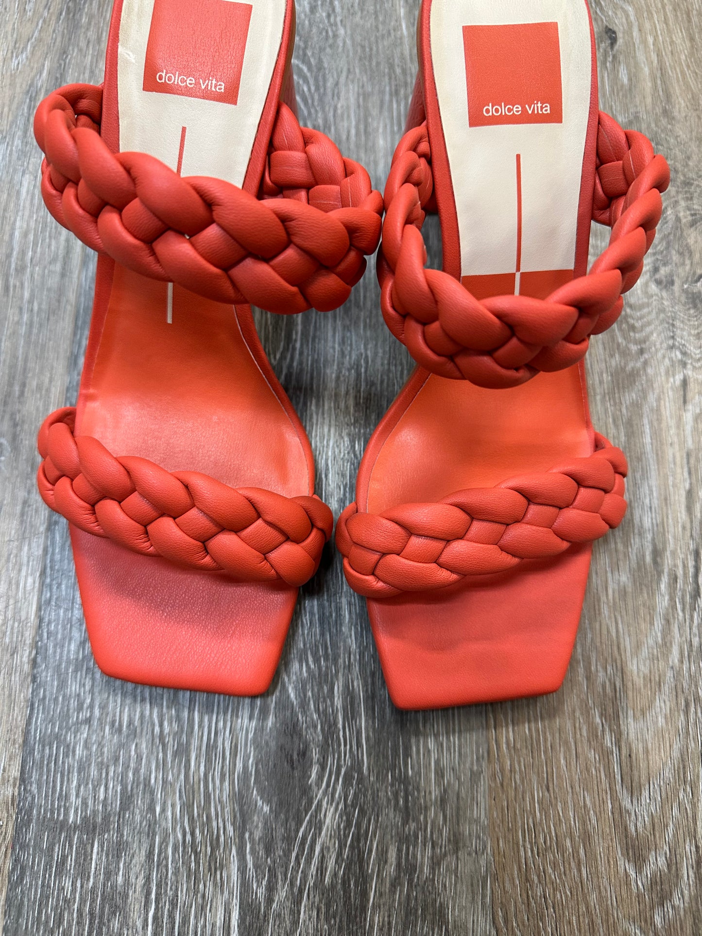 Sandals Heels Block By Dolce Vita In Orange, Size: 7.5