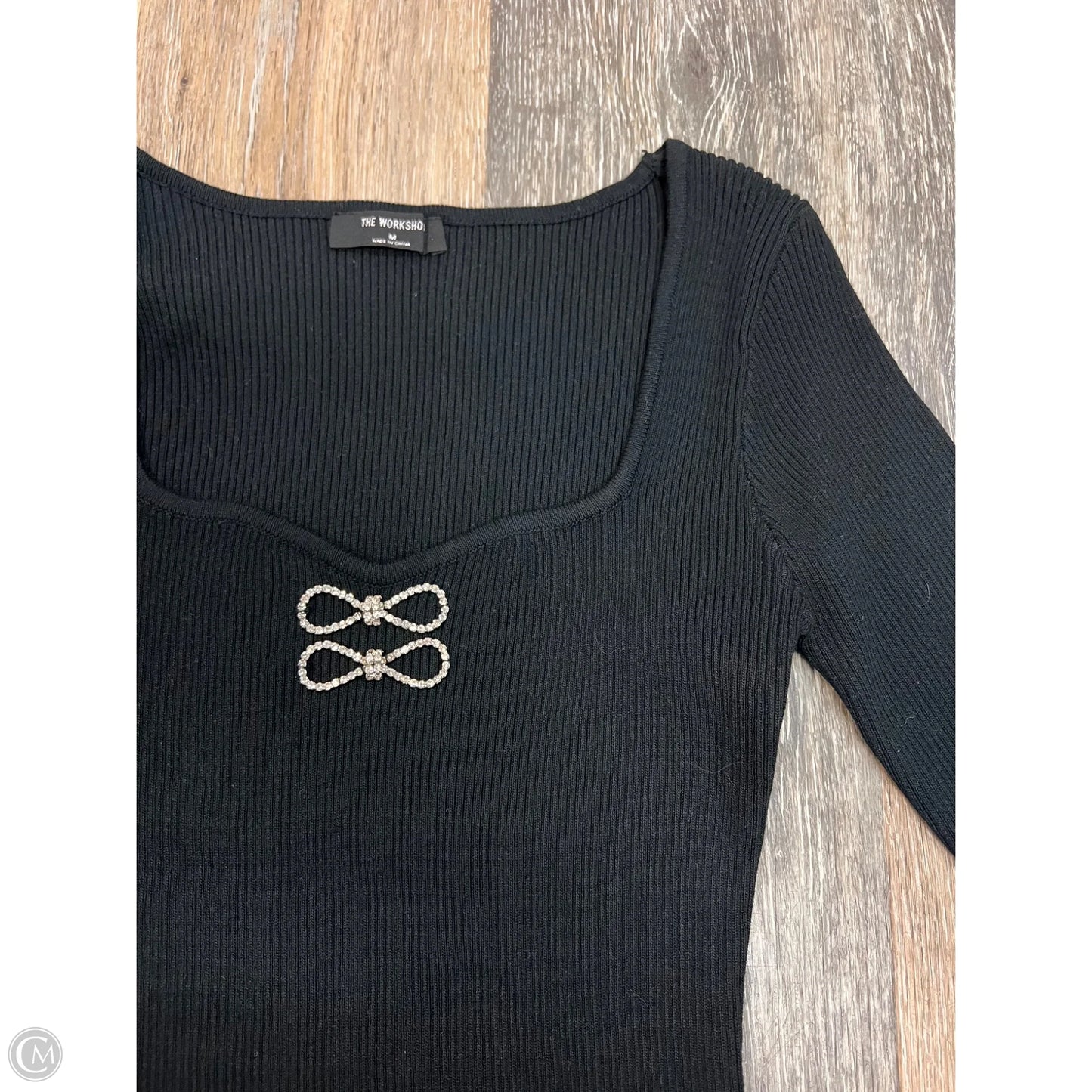 Top Long Sleeve By Workshop In Black, Size: M