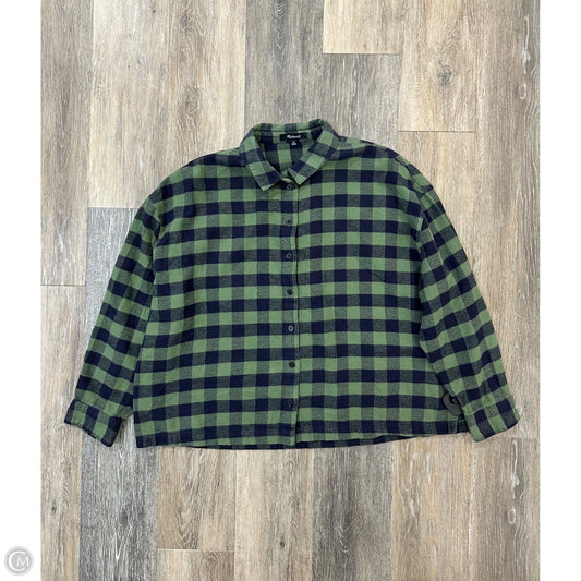 Blouse Long Sleeve By Madewell In Green, Size: Xl