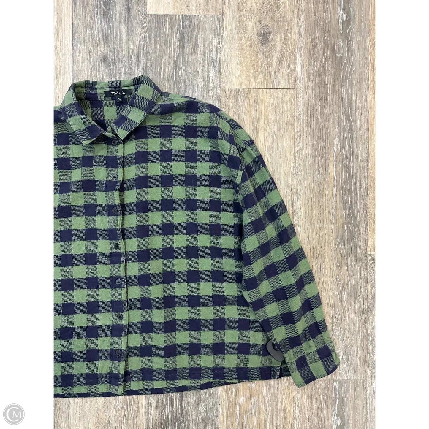 Blouse Long Sleeve By Madewell In Green, Size: Xl