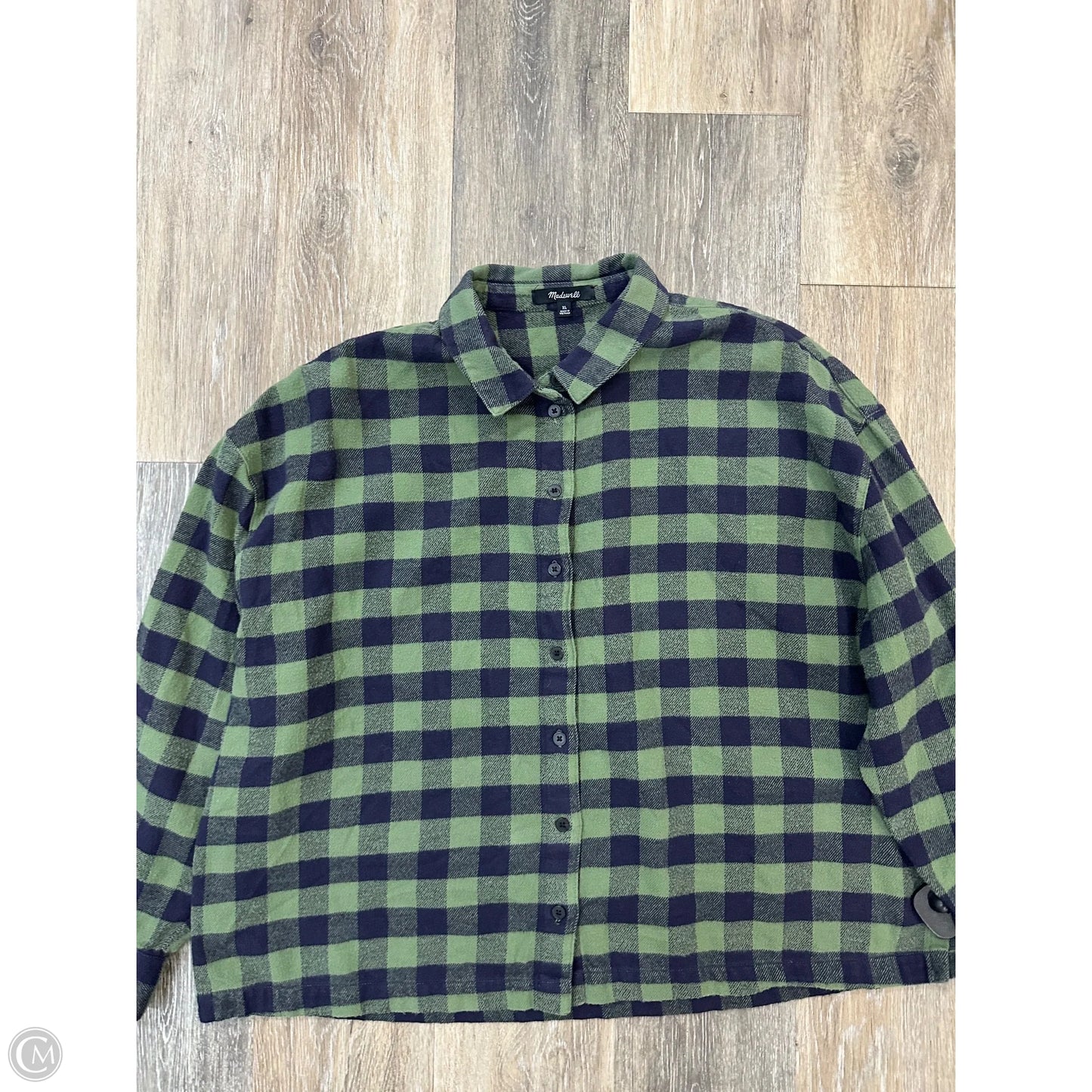 Blouse Long Sleeve By Madewell In Green, Size: Xl