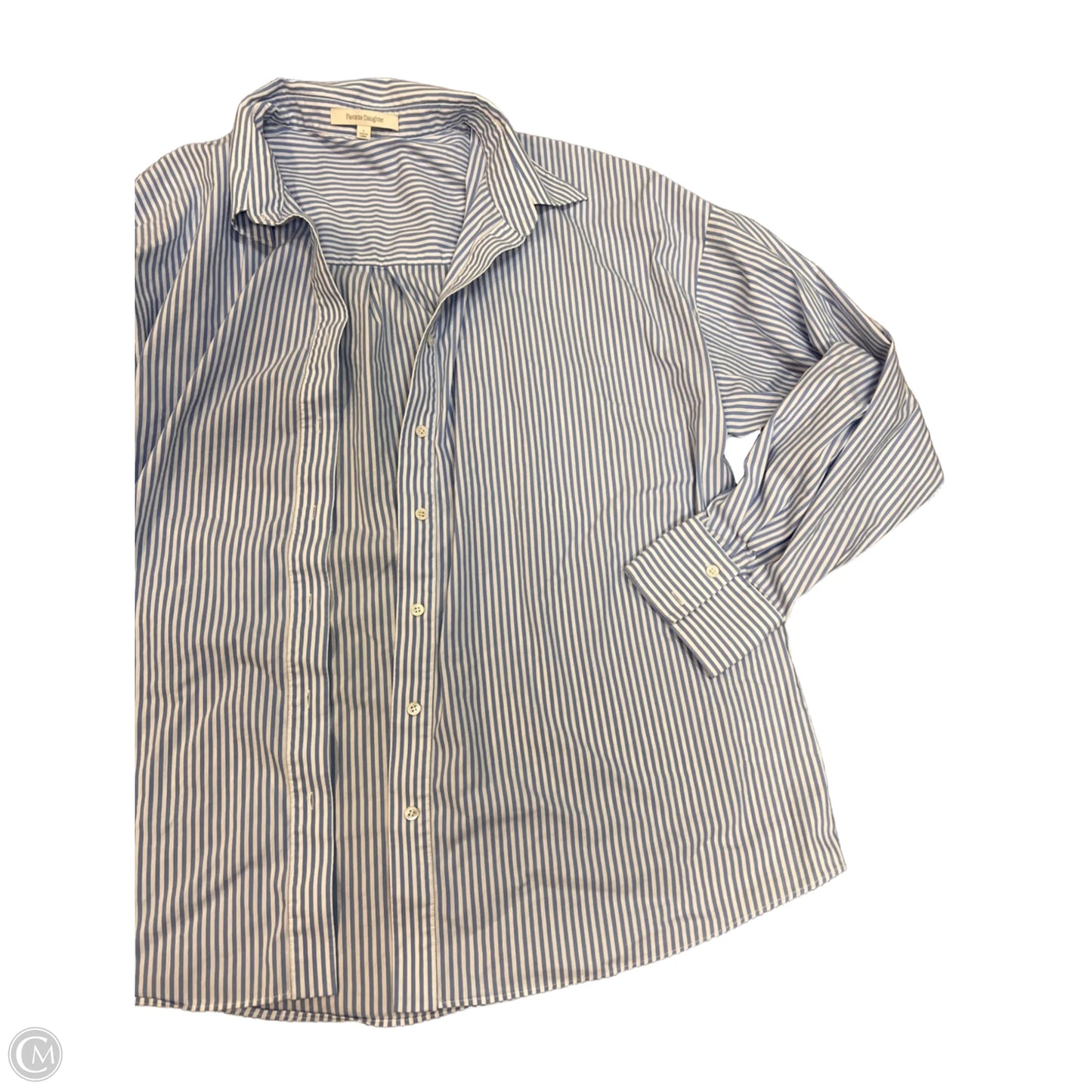Blouse Long Sleeve By Favorite Daughter In Striped Pattern, Size: L