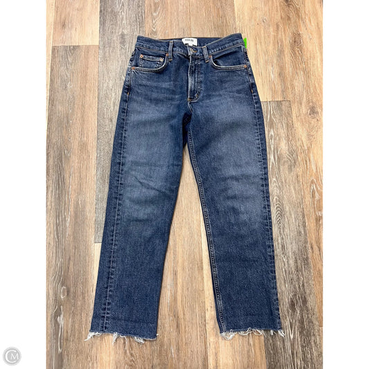 Jeans Straight By Agolde In Blue Denim, Size: 0/24