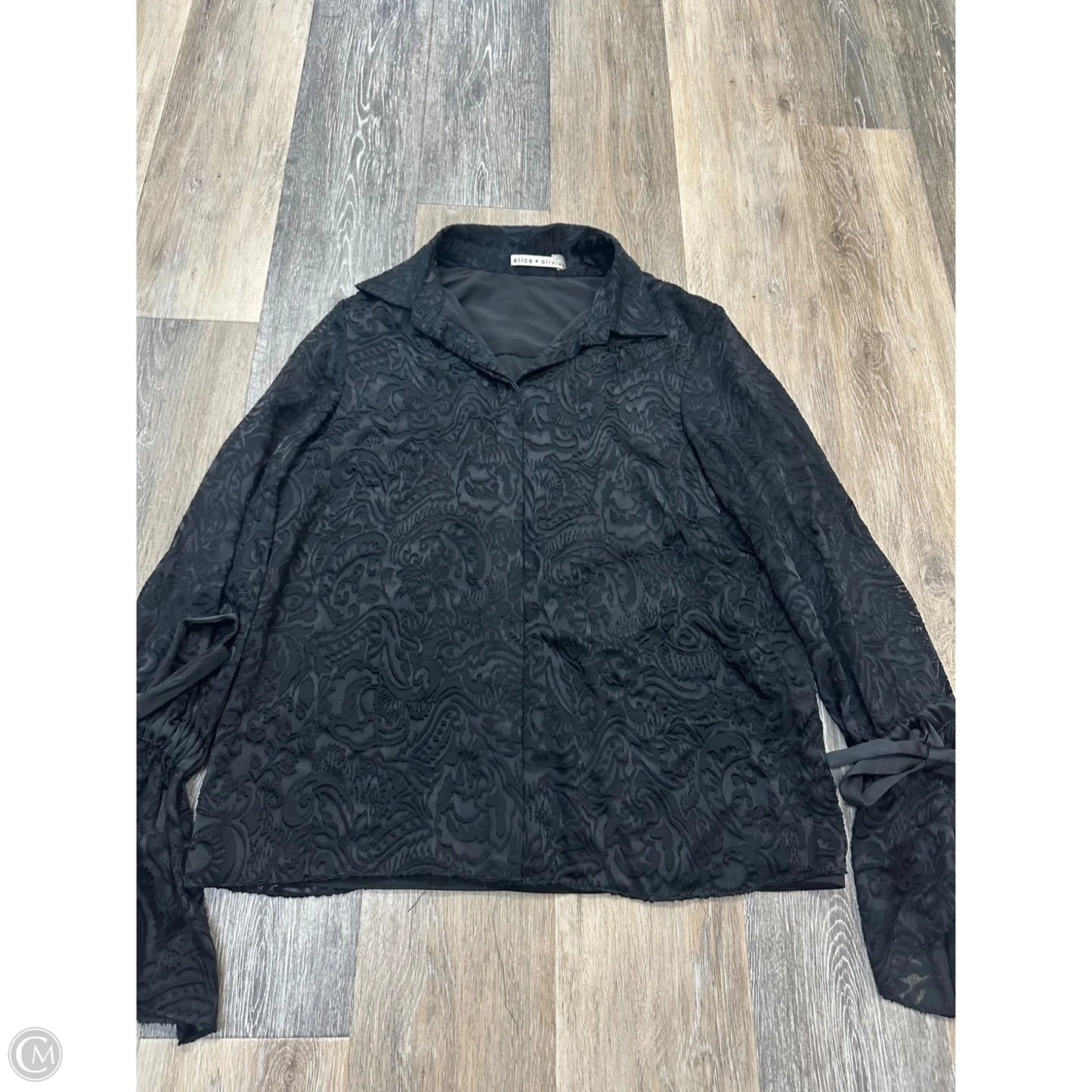 Blouse Designer By Alice + Olivia In Black, Size: L
