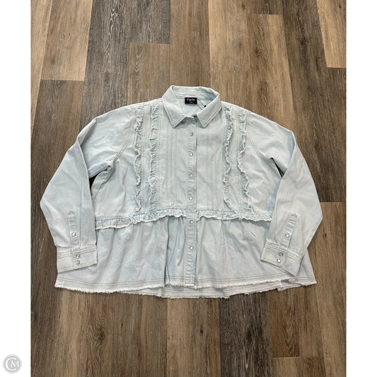 Jacket Denim By Fate In Blue Denim, Size: L