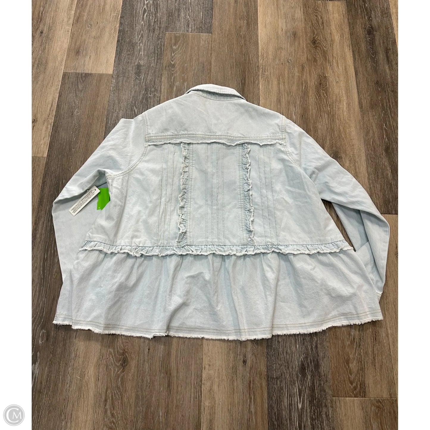 Jacket Denim By Fate In Blue Denim, Size: L