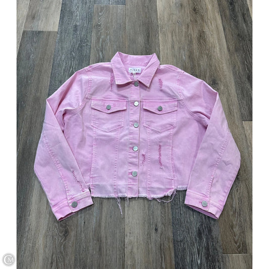 Jacket Denim By Risen In Pink Denim, Size: 1x