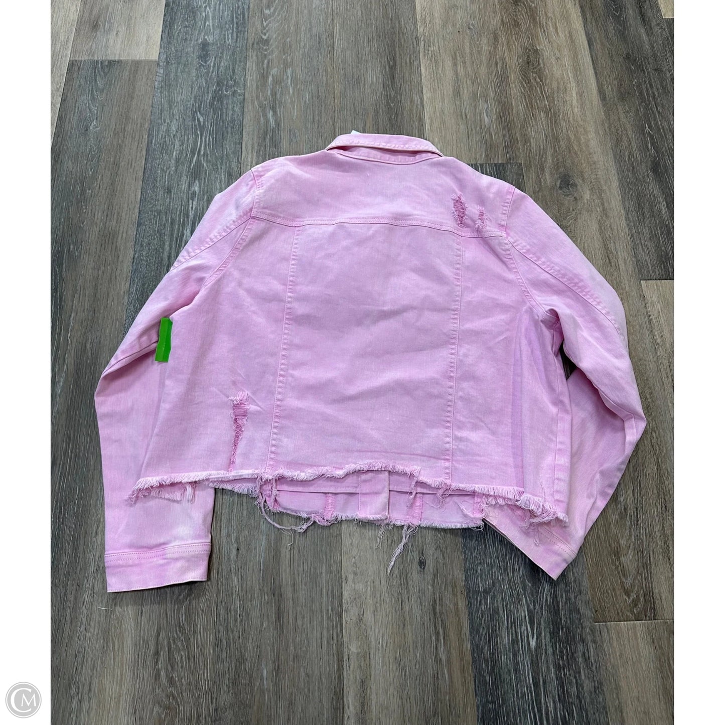 Jacket Denim By Risen In Pink Denim, Size: 1x