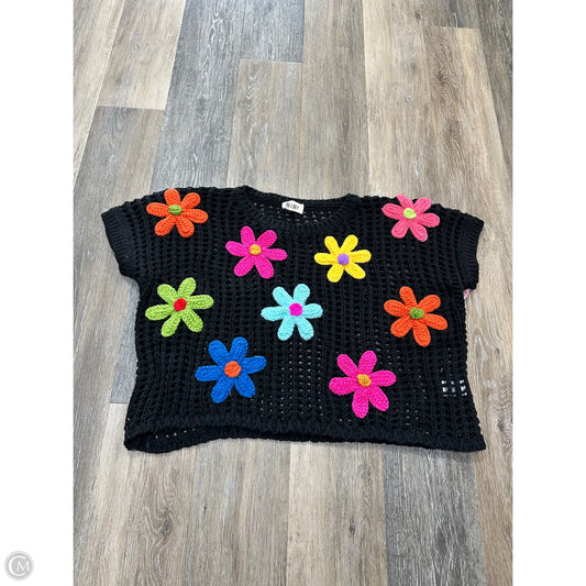 Sweater Short Sleeve By Bibi In Black, Size: M