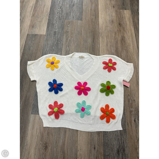 Sweater Short Sleeve By Bibi In Floral Print, Size: M