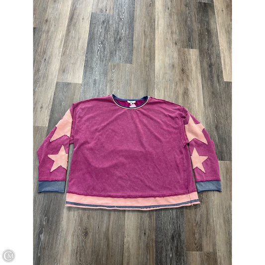 Top Long Sleeve By Easel In Pink, Size: M