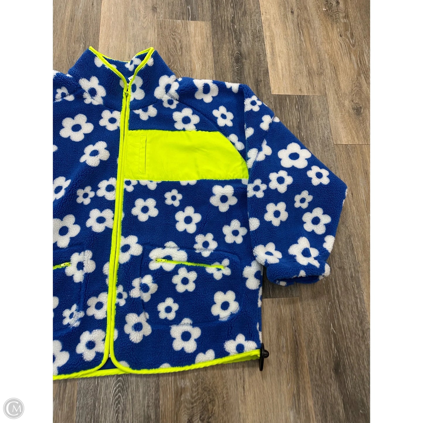Jacket Faux Fur & Sherpa By Davi & Dani In Floral Print, Size: L