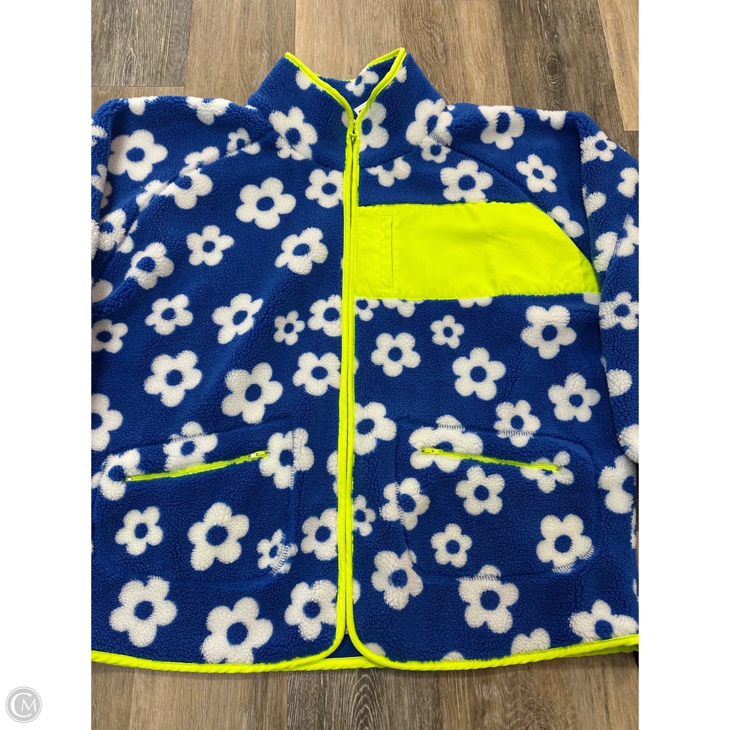 Jacket Faux Fur & Sherpa By Davi & Dani In Floral Print, Size: L