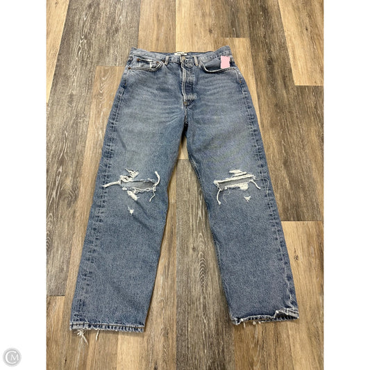 Jeans Straight By Agolde In Blue Denim, Size: 6