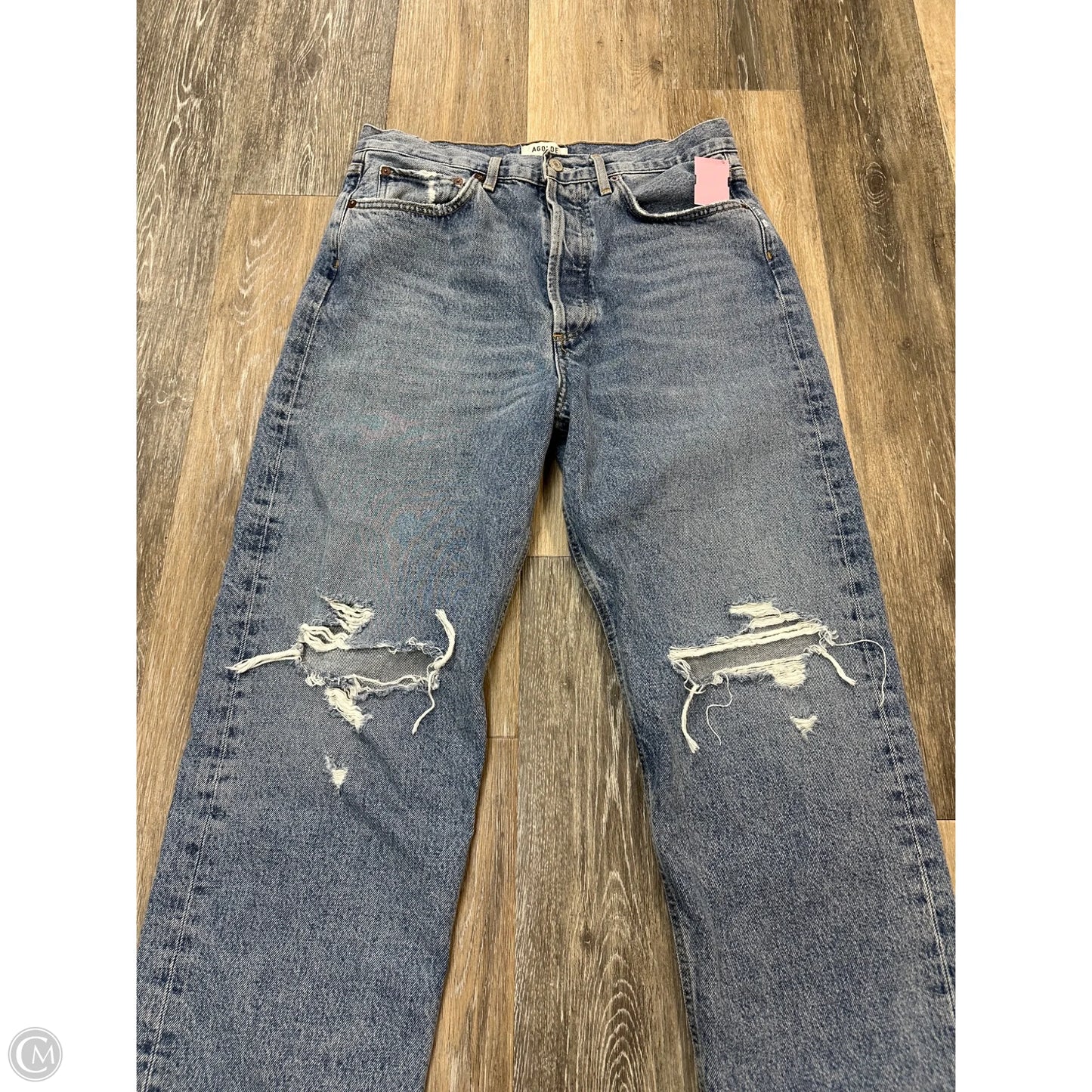 Jeans Straight By Agolde In Blue Denim, Size: 6