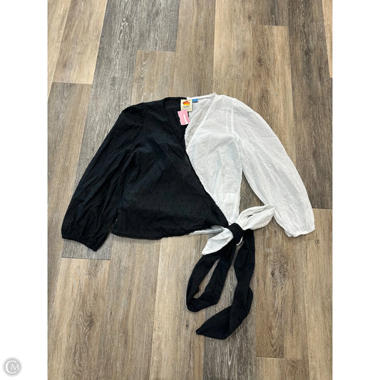 Blouse Long Sleeve By Farm Rio In Black & White, Size: S