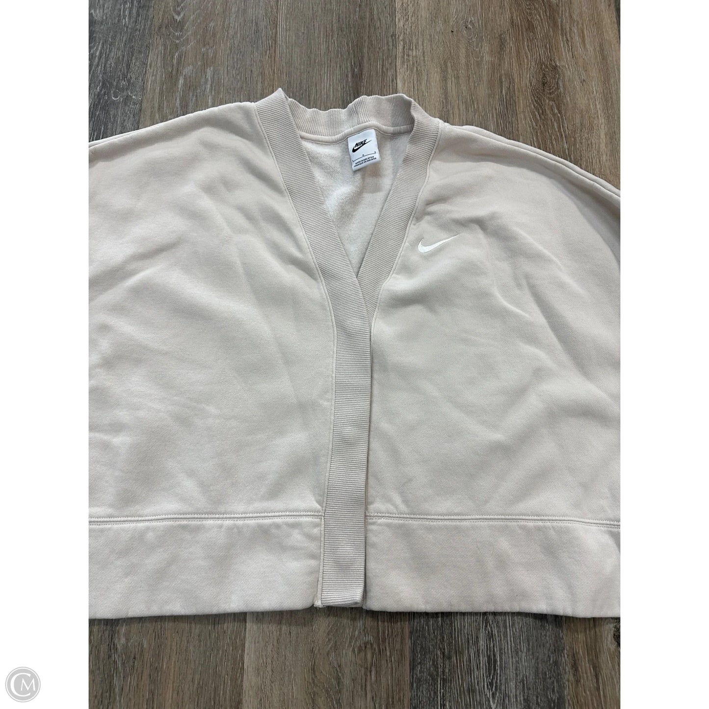 Athletic Sweatshirt Collar By Nike Apparel In Cream, Size: L