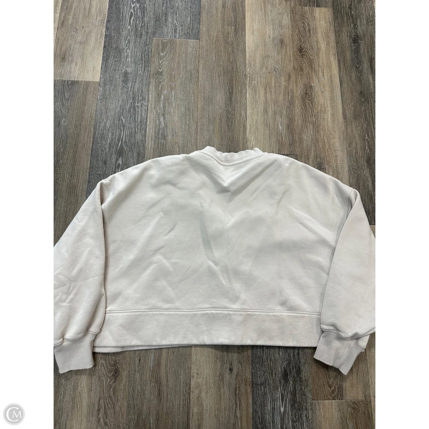 Athletic Sweatshirt Collar By Nike Apparel In Cream, Size: L