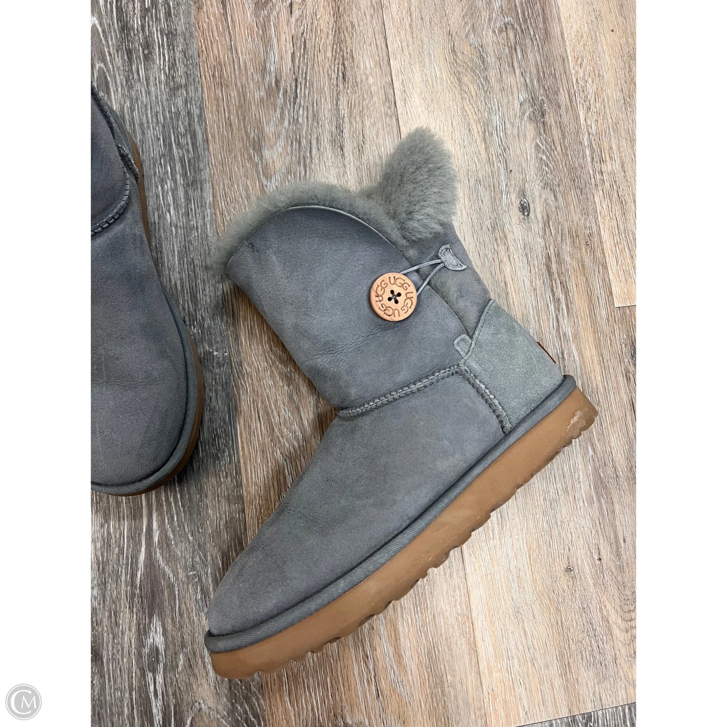 Boots Designer By Ugg In Grey, Size: 9