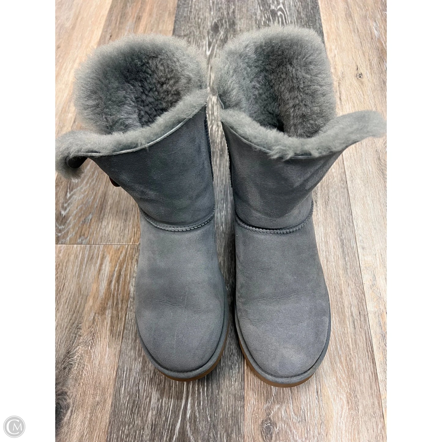 Boots Designer By Ugg In Grey, Size: 9