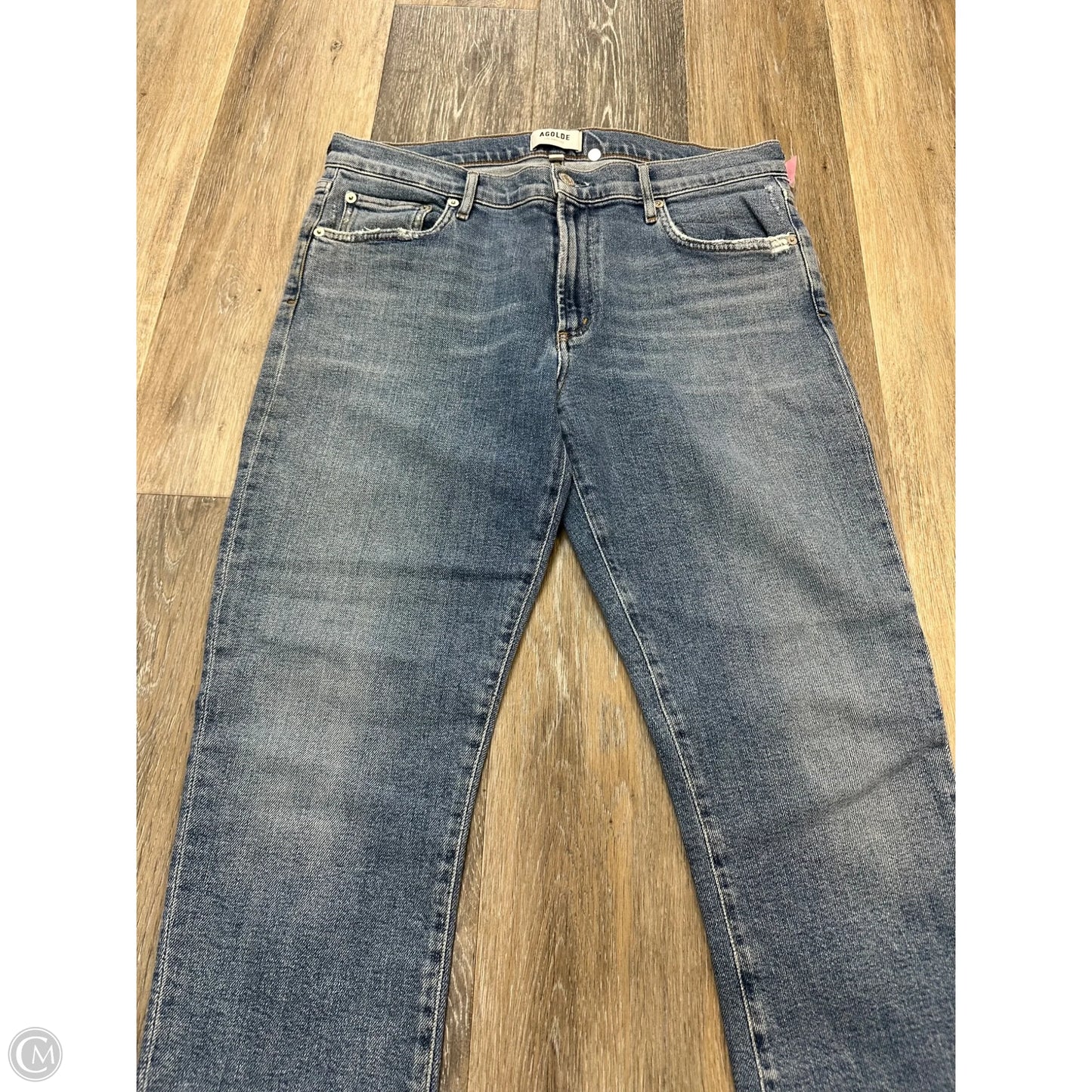 Jeans Straight By Agolde In Blue Denim, Size: 10