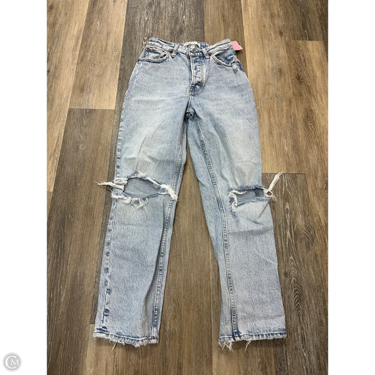 Jeans Straight By Abercrombie And Fitch In Blue Denim, Size: 00 Short