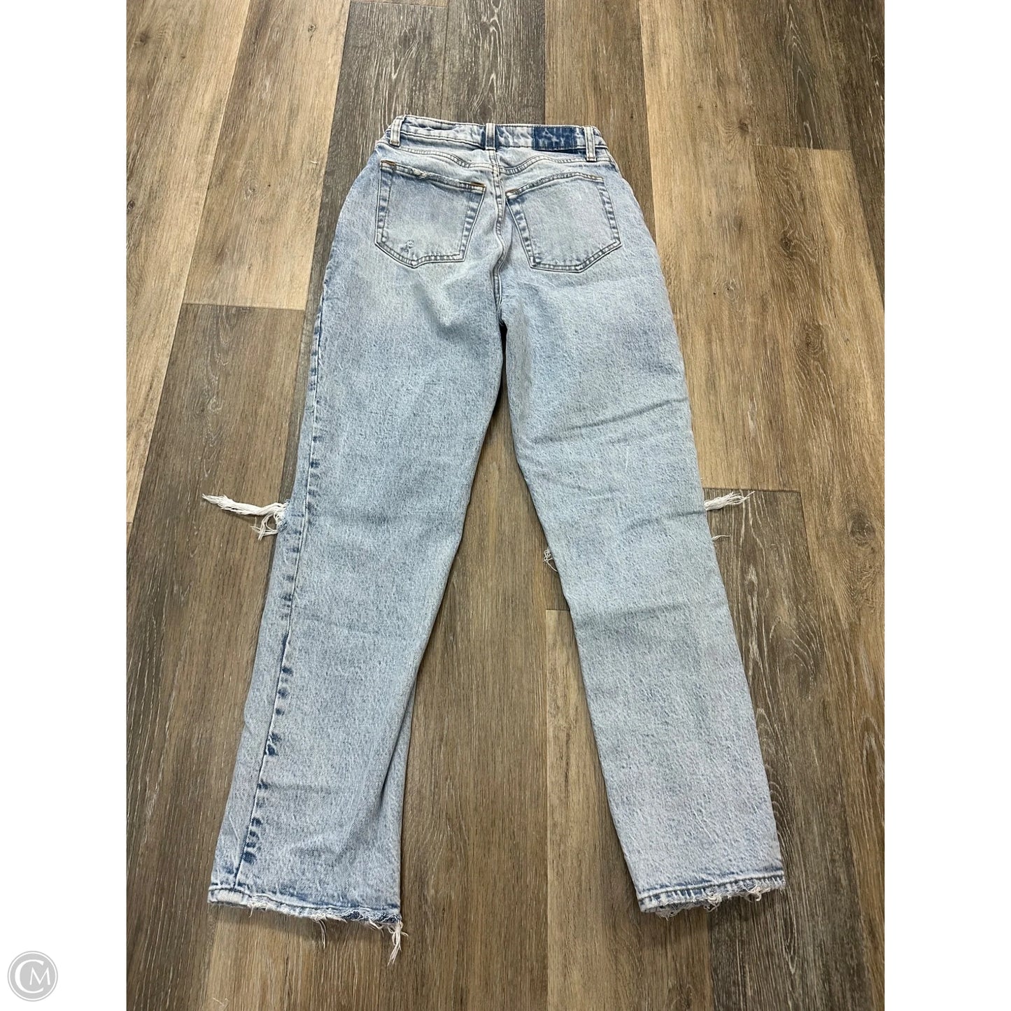 Jeans Straight By Abercrombie And Fitch In Blue Denim, Size: 00 Short