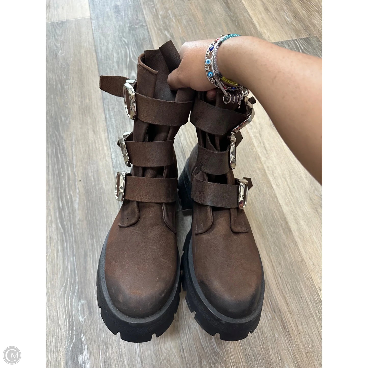 Boots Ankle Flats By Steve Madden In Brown, Size: 11