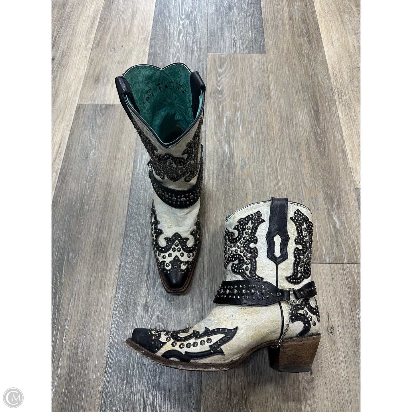 Boots Western By Corral In Black & White, Size: 9