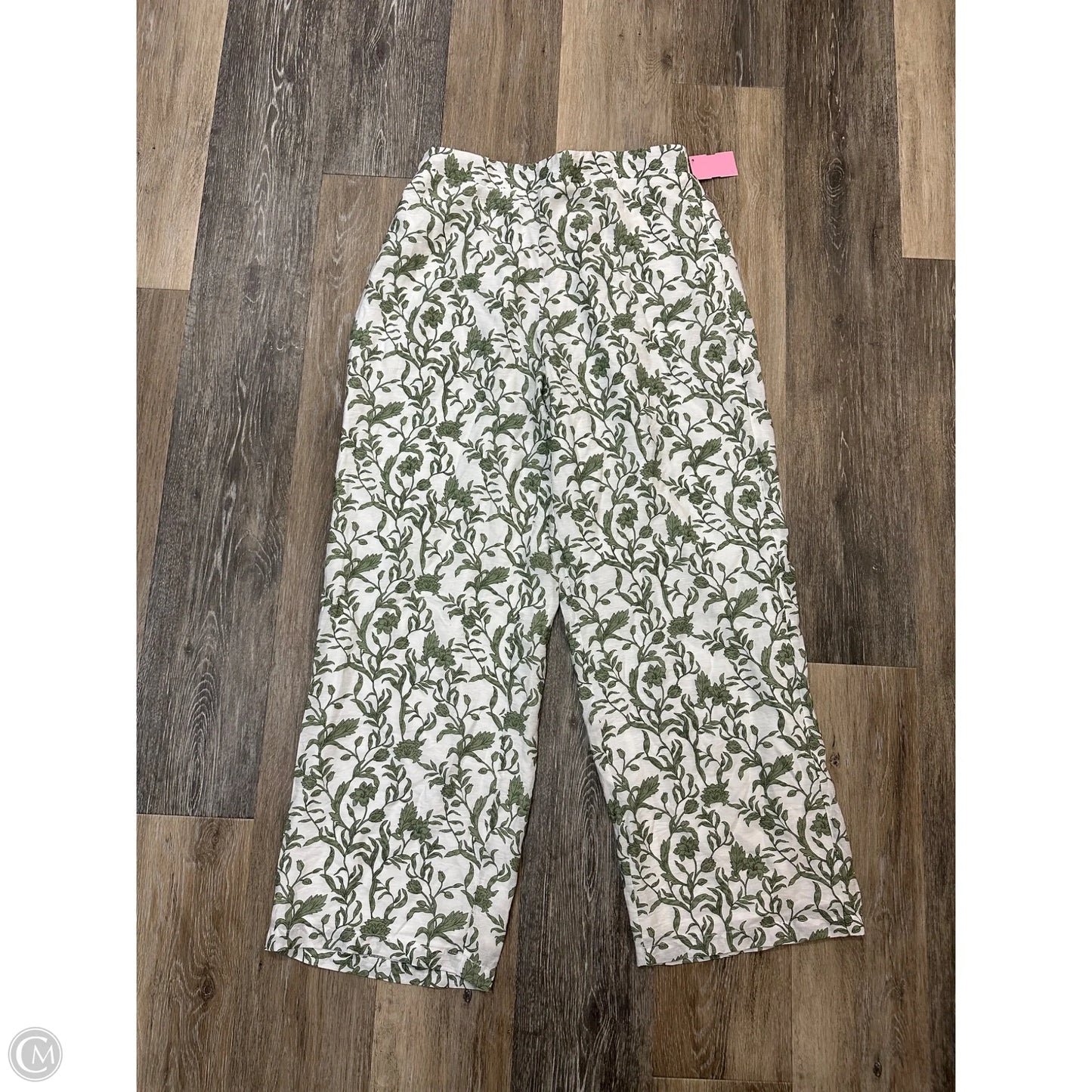 Pants Wide Leg By Lucy Paris In Green & White, Size: M