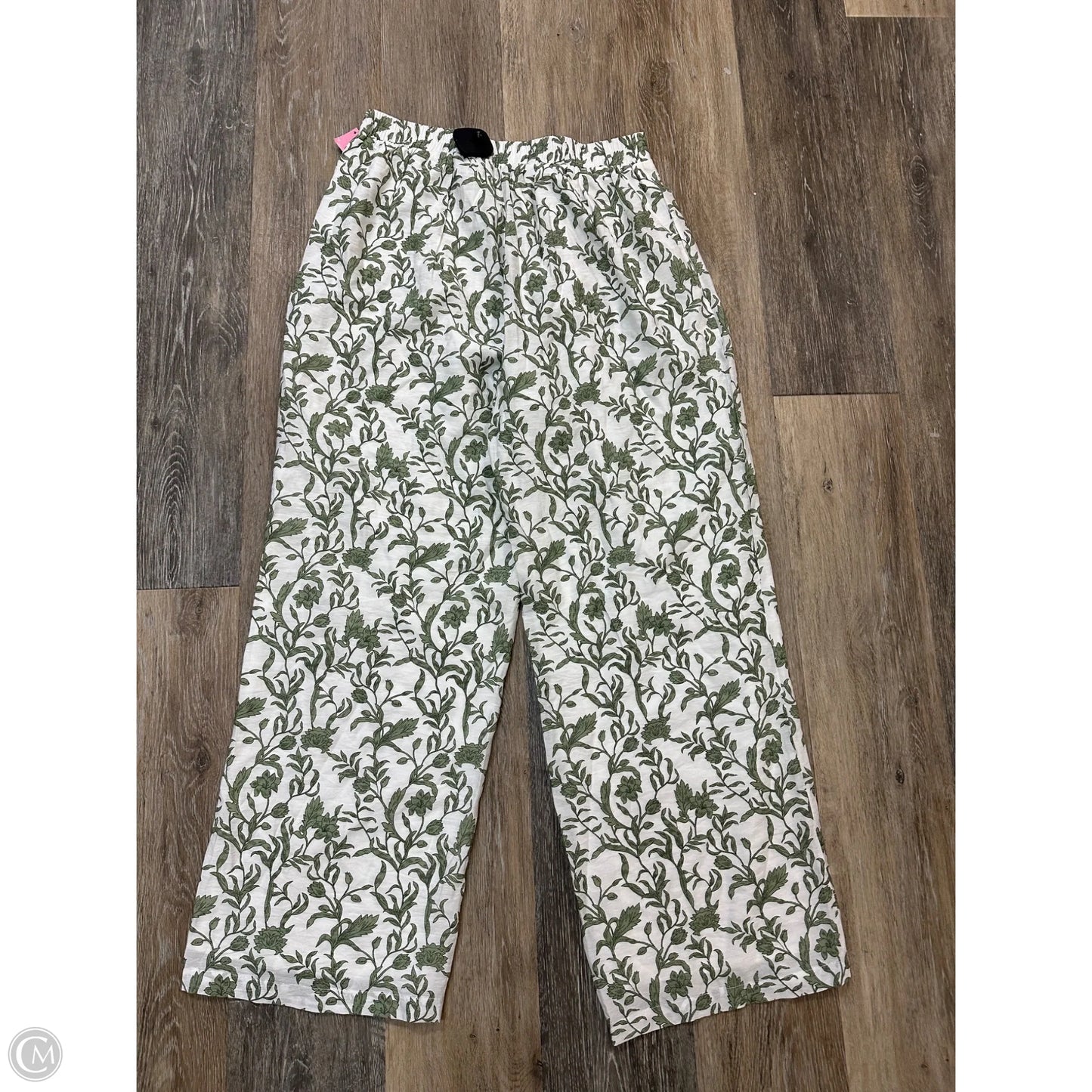 Pants Wide Leg By Lucy Paris In Green & White, Size: M