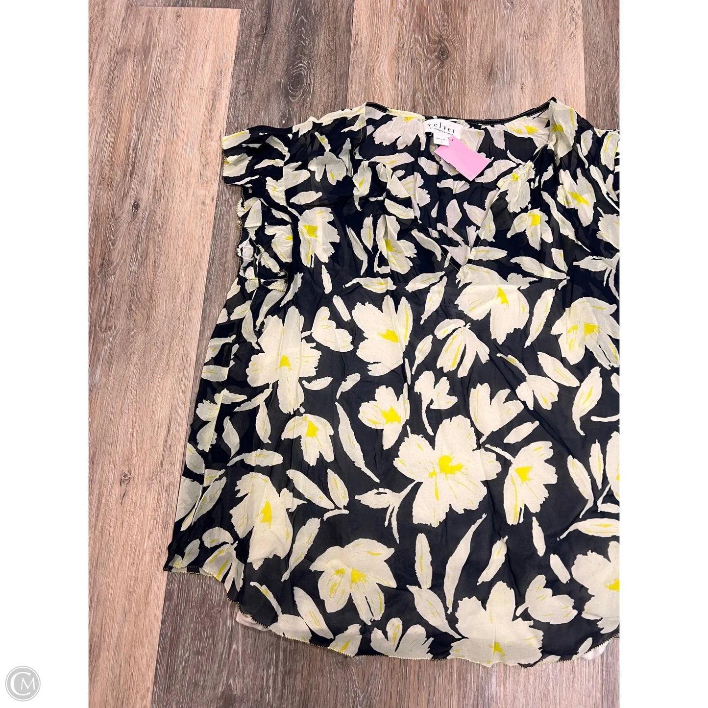 Blouse Short Sleeve By Velvet By Graham & Spencer In Floral Print, Size: L